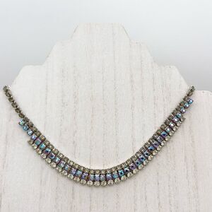 Dazzling rhinestone bib sparkly necklace
